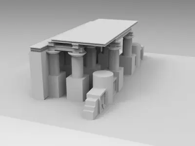 Egyptian Castle Entrence Low-poly 3D model