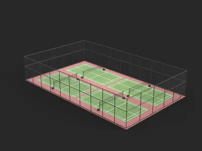 Outdoor Badminton Court 3D model