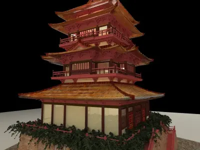 Chinese ancient tower 3D model