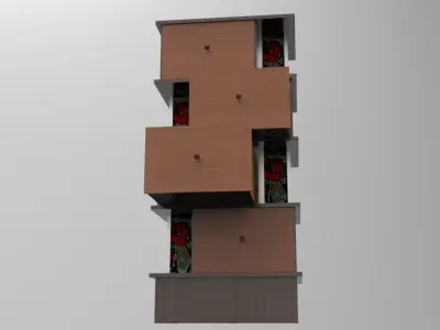 Dresser wooden bookcase with three drawers Free 3D model