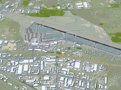 Vilnius Airport  10km Low-poly 3D model