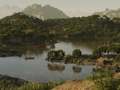 Lake environment 3D model