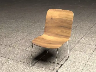 3D Chair Model wooden 3D model