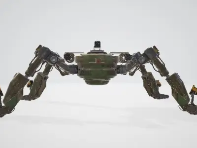 Spider robot Low-poly 3D model