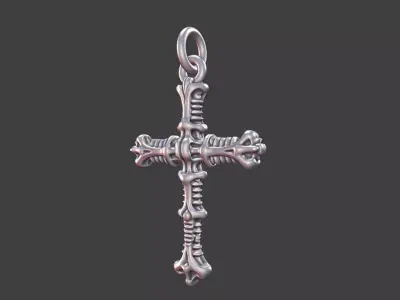 Bio-Organic Giger-Inspired Cross Pendant 3D print model