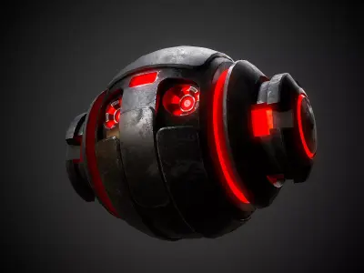 Stylized Drone with Animation Low-poly 3D model