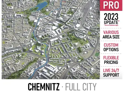 Chemnitz  Low-poly 3D model
