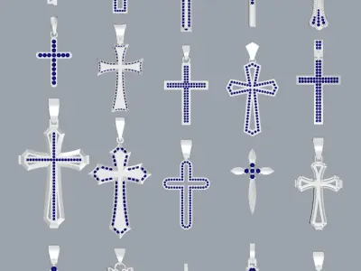 Diamond Cross Pendants Limited Edition Designer Collection 3D print model