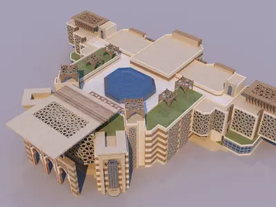 0165 - Islamic Facade Building 3D model