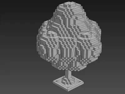 Tree Voxel - 7 Low-poly 3D model