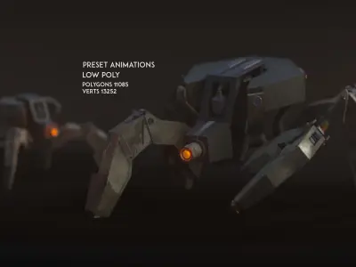 Low poly Spider Robot Low-poly 3D model