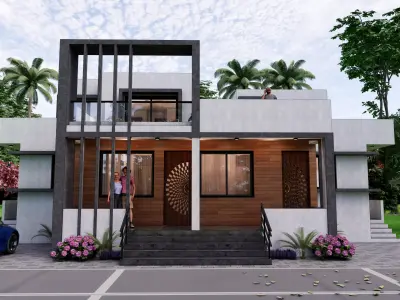Modern Contemporary Residential House Free 3D model