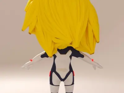 Sci-fi girl character rigged 3D model