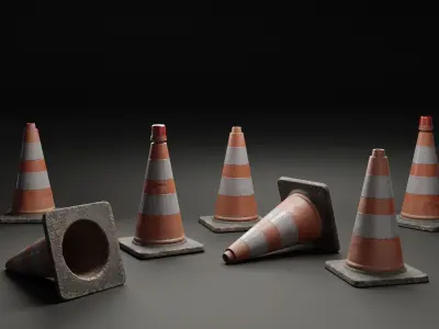 Traffic Cone - PBR Game Ready  Low-poly 3D model