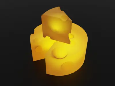 Cheese block indirect lighting 3D model