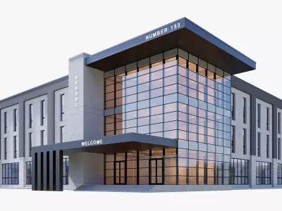 public building Low-poly 3D model