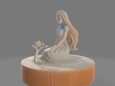 Seated Forest Lady  Minimalist Sculpture 3D print model