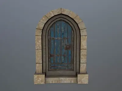 Medieval  Door Low-poly 3D model