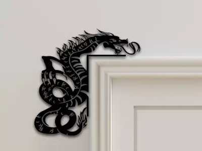 Dragon Door Corner Decor 3D print model