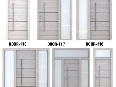 Door Collection-005 Gray Wood 3D model