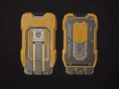 Sci-Fi Keycard 5 Color Options LODs Low-poly 3D model