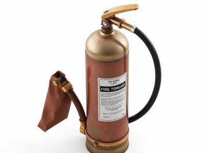 Vintage Steampunk Fire Extinguisher Prop Low-poly 3D model