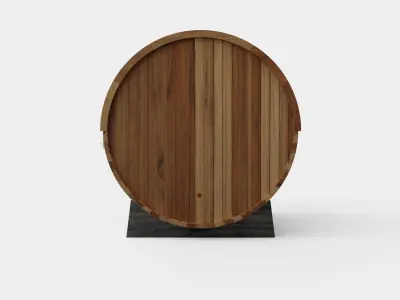 Barrel Sauna for 6 Person Low-poly 3D model