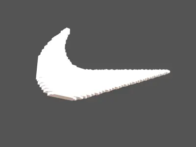 Voxel Style Nike Logo 02 Free low-poly 3D model