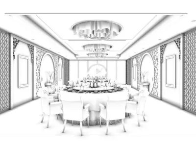 Business Restaurant - Coffee - Banquet  38 3D model