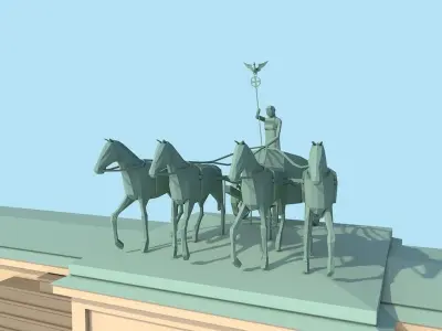 Cartoon Lowpoly Berlin Brandenburg Gate Landmark Low-poly 3D model