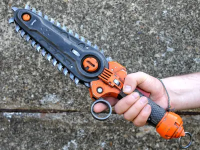 cyberpunk chainKnife weapon 3D print model