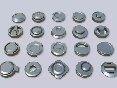 Hard surface kitbash Low-poly 3D model