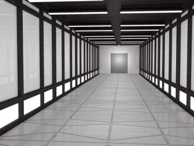 Sci Fi Corridor 3D model 18