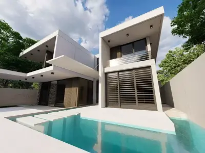 Casa Scene-villa-modern house 3D model 27