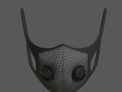 Gas mask 3d model military combat fantasy fabric  Low-poly 3D model