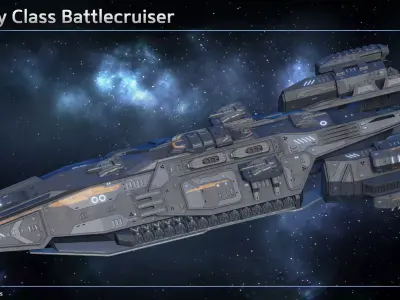 Spaceship Battlecruiser Liberty Low-poly 3D model
