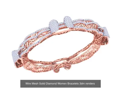 23 Mesh Wire Women Light wt Diamond Bracelet 3dm renders 3D Model Pack