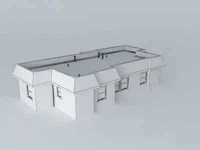 Quad Housing single unit Free 3D model
