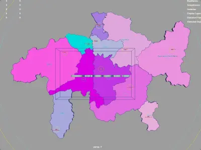 Grisons  Switzerland map region geography political geographic 3D model
