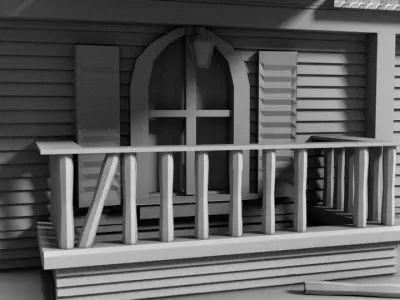 Halloween Haunted House Low-poly 3D model