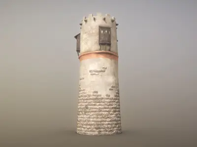 Medieval DRAGON Tower 04 Low-poly 3D model
