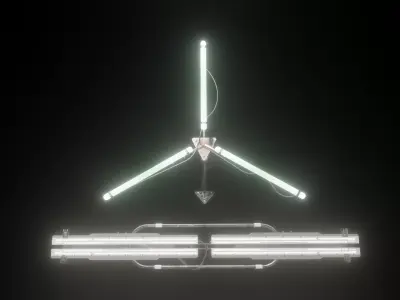 Cyberpunk Lamps 3D Model Pack
