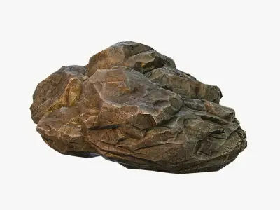 Mossy Boulder 3 Low-poly 3D model