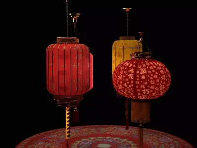 Chinese Sheep Skin Lantern  3D model purchase