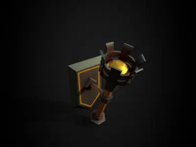 Torch sword Low-poly 3D model