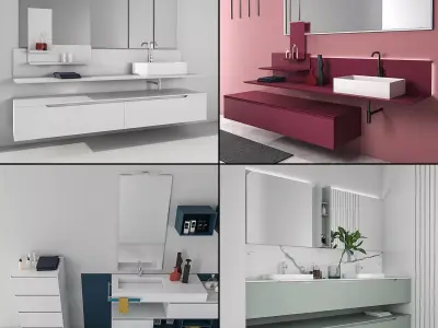Bathroom furniture collection 8 3D model