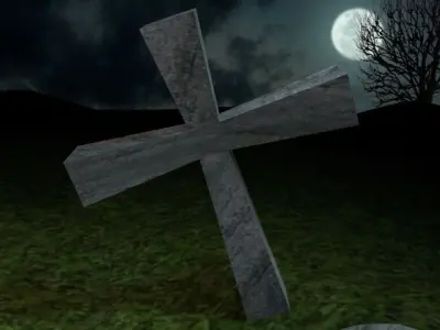 Scary Cemetery Scene 3D model
