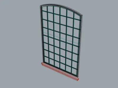 Architectural large arched window with sill 3D model