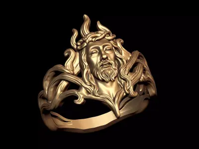 Jesus Christ Crown of Thorns Ring 3D print model
