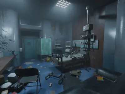 Patient Room Graffity Concept Low-poly 3D model